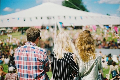 people in a group at a festival